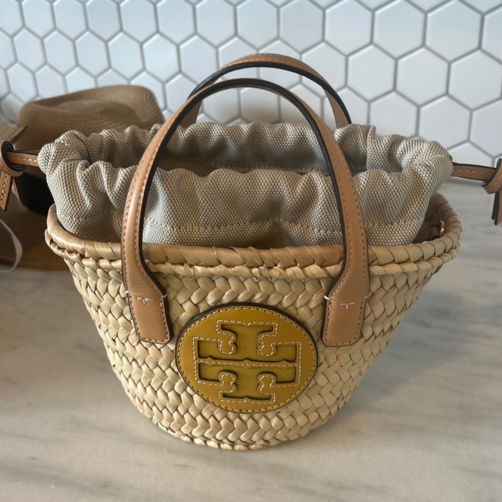 Tory Burch mini Ella straw bag..used a few times